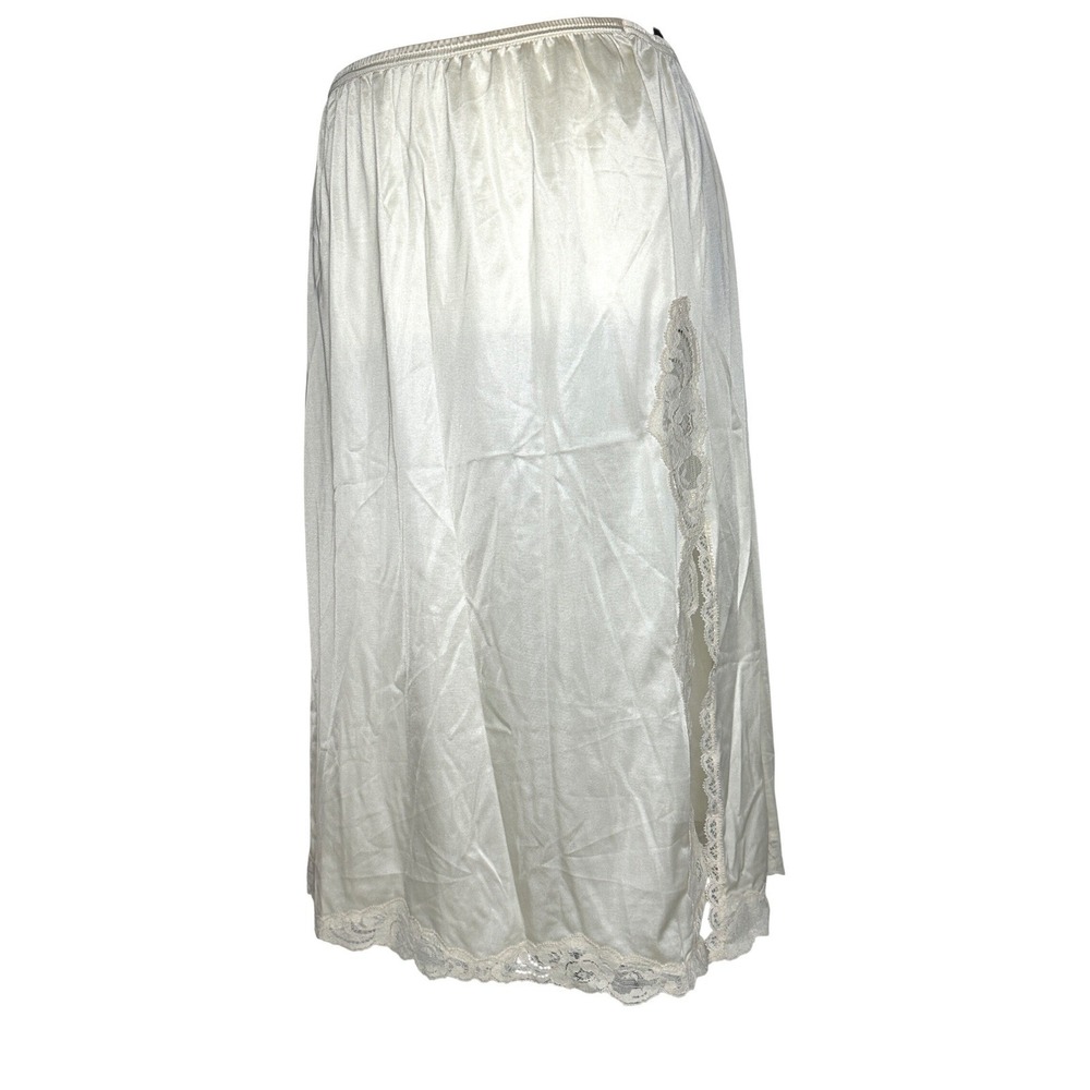 VTG‎ Vanity Fair Womens Half Slip Skirt Lace Trim Midi Medium Coquette Fairy